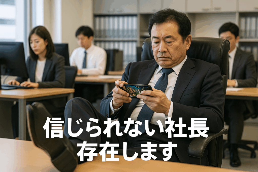 小さい会社の社長が嫌い！仕事中にスマホゲーム、信じられない社長実在します。